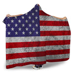 Grunge American Flag Patriotic Hooded Blanket GearFrost