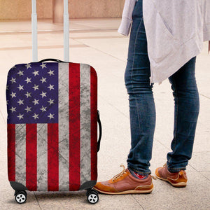 Grunge American Flag Patriotic Luggage Cover GearFrost