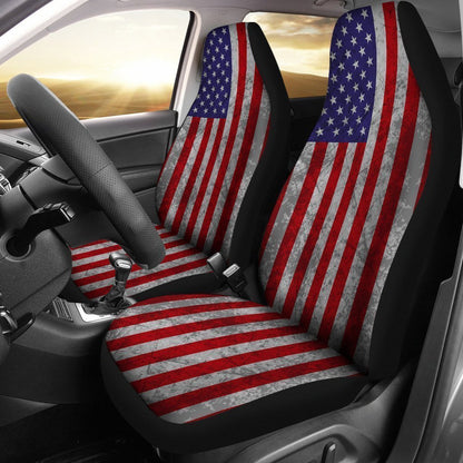 Grunge American Flag Patriotic Universal Fit Car Seat Covers GearFrost