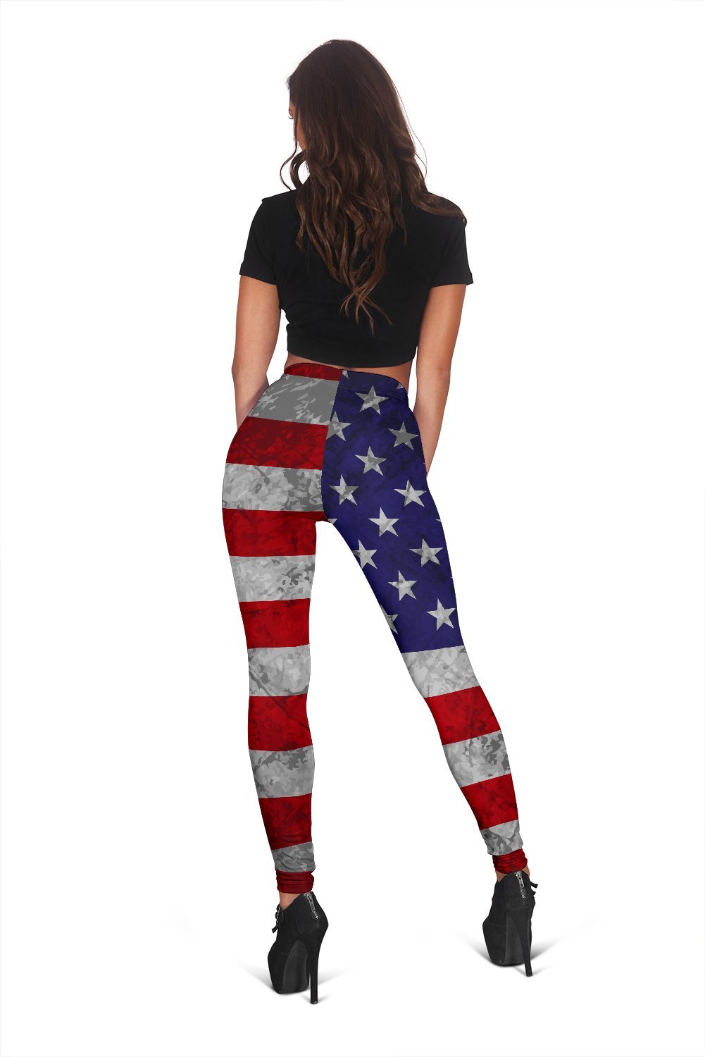 Grunge American Flag Patriotic Women's Leggings GearFrost