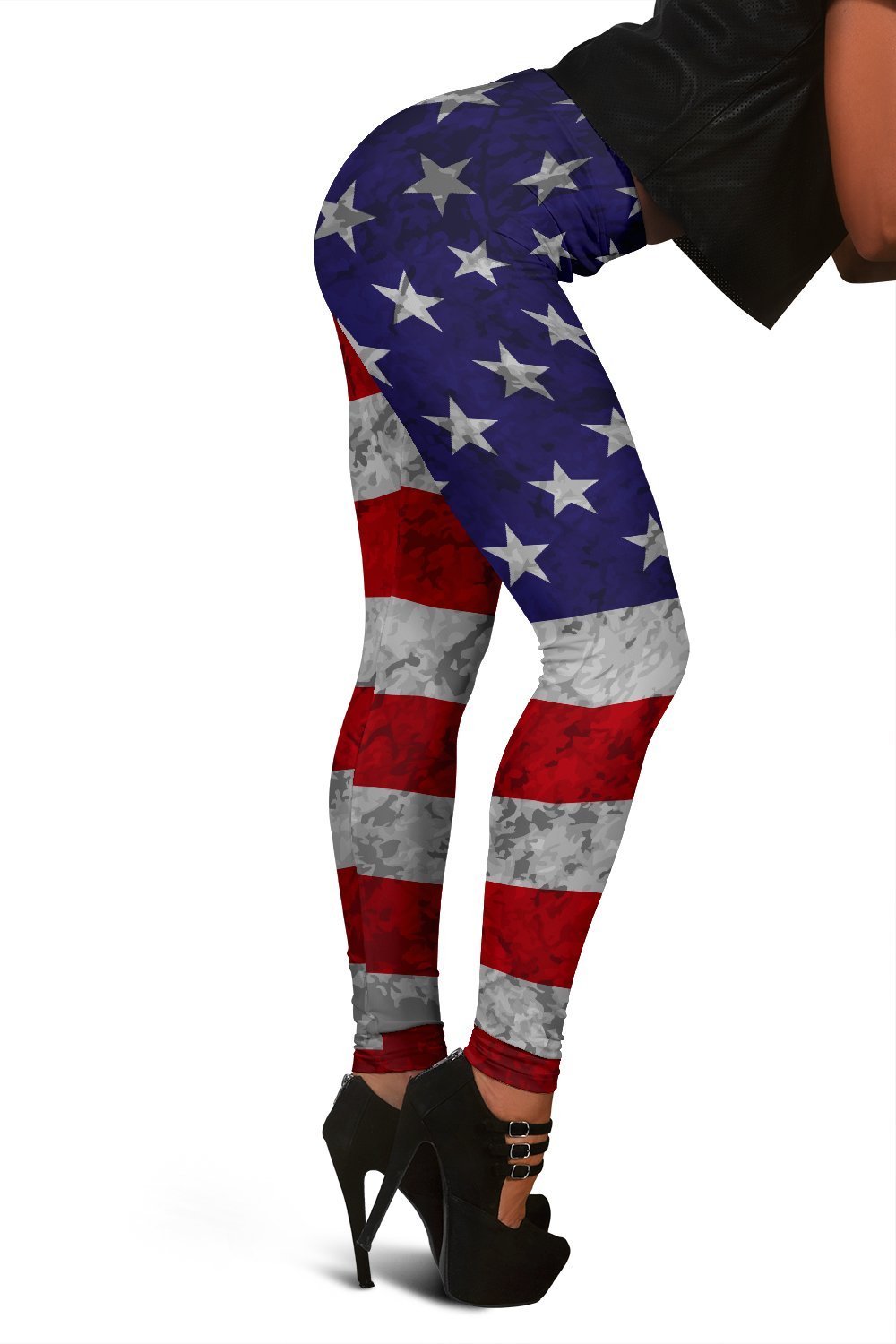 Grunge American Flag Patriotic Women's Leggings GearFrost