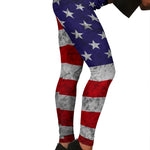 Grunge American Flag Patriotic Women's Leggings GearFrost