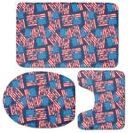 Grunge American Flag Pattern Print 3 Piece Bath Mat Set