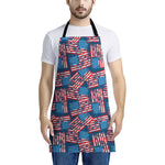 Grunge American Flag Pattern Print Apron