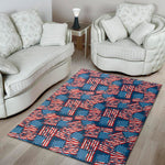 Grunge American Flag Pattern Print Area Rug
