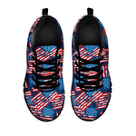 Grunge American Flag Pattern Print Black Sneakers