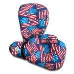 Grunge American Flag Pattern Print Boxing Gloves