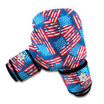 Grunge American Flag Pattern Print Boxing Gloves