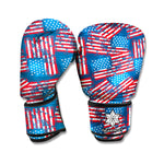 Grunge American Flag Pattern Print Boxing Gloves