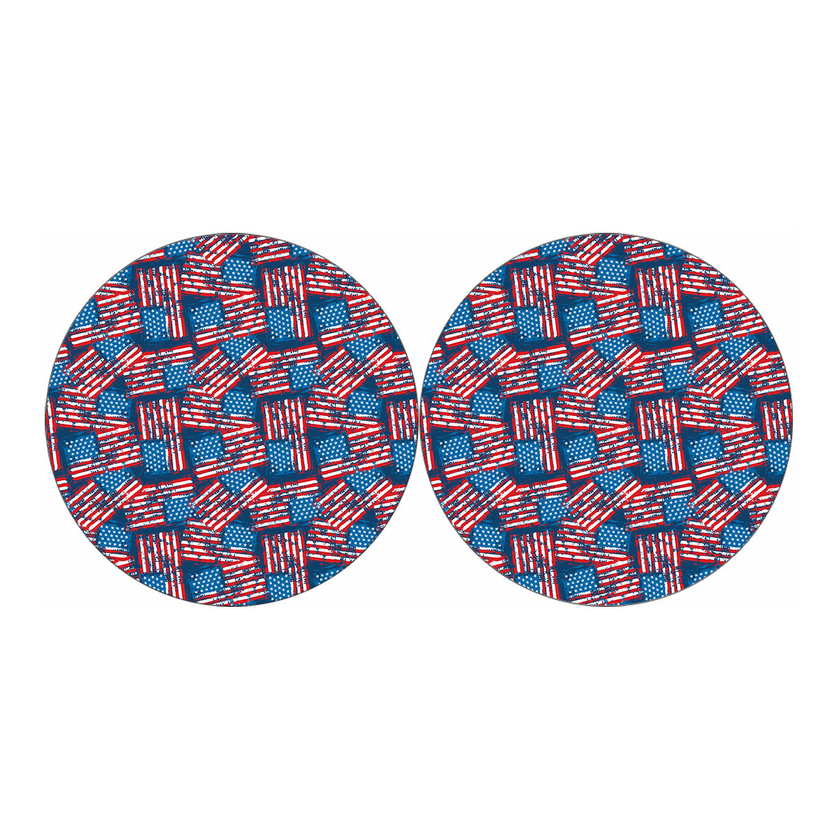 Grunge American Flag Pattern Print Car Coasters