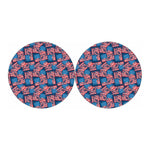 Grunge American Flag Pattern Print Car Coasters