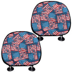 Grunge American Flag Pattern Print Car Headrest Covers