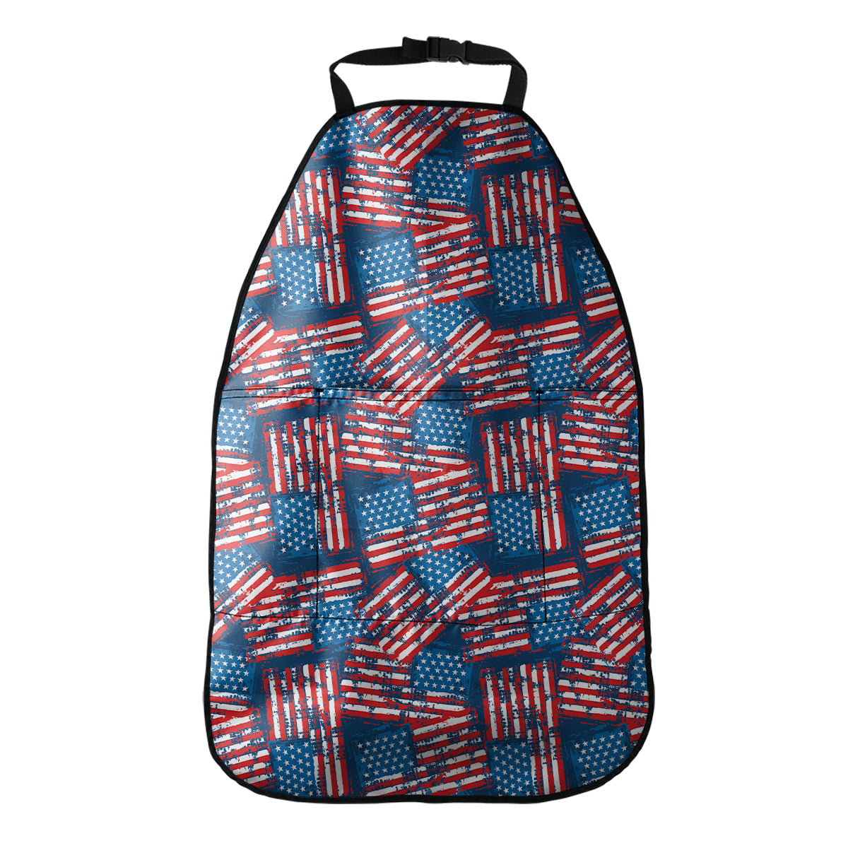 Grunge American Flag Pattern Print Car Seat Organizers