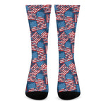 Grunge American Flag Pattern Print Crew Socks