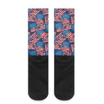 Grunge American Flag Pattern Print Crew Socks