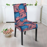 Grunge American Flag Pattern Print Dining Chair Slipcover