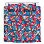 Grunge American Flag Pattern Print Duvet Cover Bedding Set