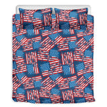 Grunge American Flag Pattern Print Duvet Cover Bedding Set