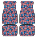 Grunge American Flag Pattern Print Front and Back Car Floor Mats