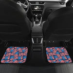 Grunge American Flag Pattern Print Front and Back Car Floor Mats