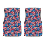 Grunge American Flag Pattern Print Front Car Floor Mats