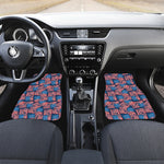 Grunge American Flag Pattern Print Front Car Floor Mats