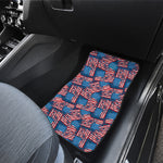 Grunge American Flag Pattern Print Front Car Floor Mats