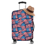 Grunge American Flag Pattern Print Luggage Cover