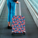 Grunge American Flag Pattern Print Luggage Cover