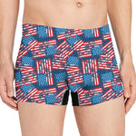 Grunge American Flag Pattern Print Men's Boxer Briefs