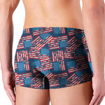 Grunge American Flag Pattern Print Men's Boxer Briefs