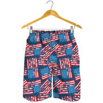 Grunge American Flag Pattern Print Men's Shorts