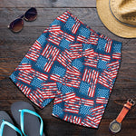 Grunge American Flag Pattern Print Men's Shorts