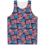 Grunge American Flag Pattern Print Men's Tank Top