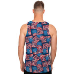 Grunge American Flag Pattern Print Men's Tank Top