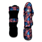Grunge American Flag Pattern Print Muay Thai Shin Guard