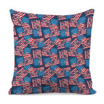 Grunge American Flag Pattern Print Pillow Cover