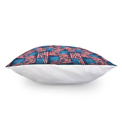 Grunge American Flag Pattern Print Pillow Cover