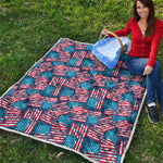 Grunge American Flag Pattern Print Quilt