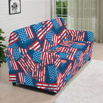 Grunge American Flag Pattern Print Sofa Cover