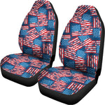 Grunge American Flag Pattern Print Universal Fit Car Seat Covers