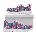 Grunge American Flag Pattern Print White Running Shoes