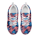 Grunge American Flag Pattern Print White Sneakers