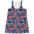 Grunge American Flag Pattern Print Women's Racerback Tank Top