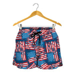 Grunge American Flag Pattern Print Women's Shorts