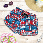 Grunge American Flag Pattern Print Women's Shorts