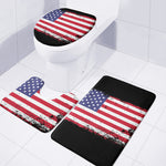 Grunge American Flag Print 3 Piece Bath Mat Set