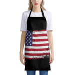 Grunge American Flag Print Apron