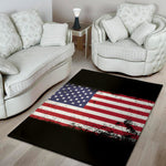 Grunge American Flag Print Area Rug