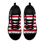 Grunge American Flag Print Black Sneakers